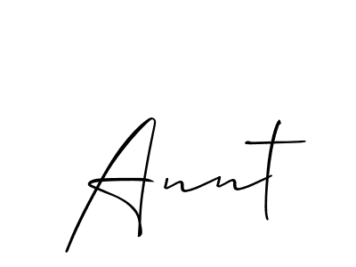 How to make Annt signature? Allison_Script is a professional autograph style. Create handwritten signature for Annt name. Annt signature style 2 images and pictures png