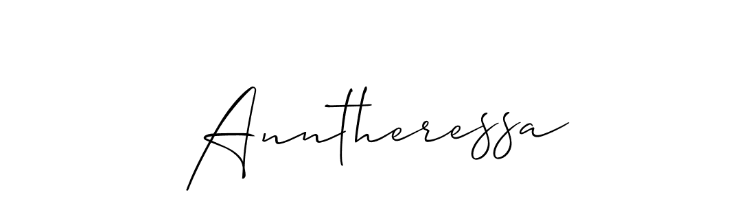 Design your own signature with our free online signature maker. With this signature software, you can create a handwritten (Allison_Script) signature for name Anntheressa. Anntheressa signature style 2 images and pictures png