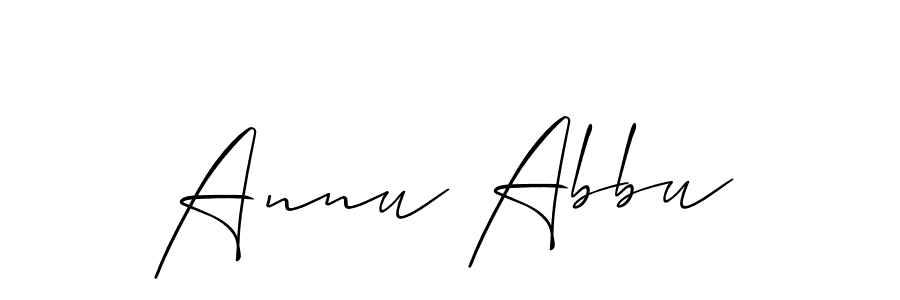 Make a beautiful signature design for name Annu Abbu. With this signature (Allison_Script) style, you can create a handwritten signature for free. Annu Abbu signature style 2 images and pictures png