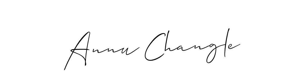 Design your own signature with our free online signature maker. With this signature software, you can create a handwritten (Allison_Script) signature for name Annu Changle. Annu Changle signature style 2 images and pictures png