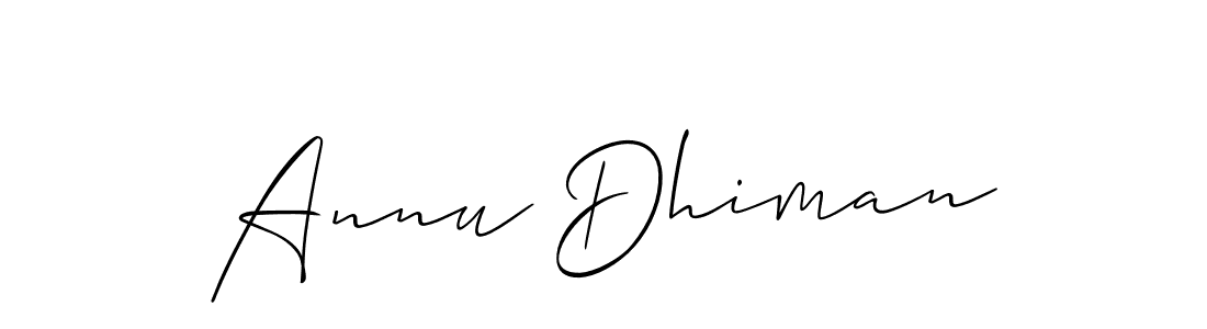 You should practise on your own different ways (Allison_Script) to write your name (Annu Dhiman) in signature. don't let someone else do it for you. Annu Dhiman signature style 2 images and pictures png