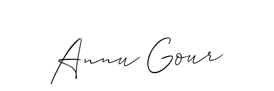 Annu Gour stylish signature style. Best Handwritten Sign (Allison_Script) for my name. Handwritten Signature Collection Ideas for my name Annu Gour. Annu Gour signature style 2 images and pictures png