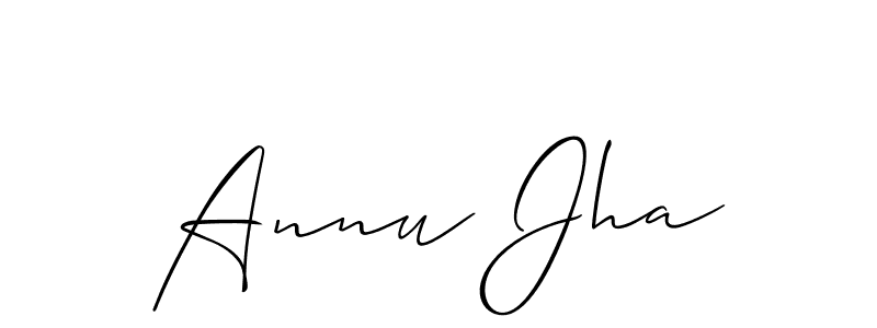 How to Draw Annu Jha signature style? Allison_Script is a latest design signature styles for name Annu Jha. Annu Jha signature style 2 images and pictures png