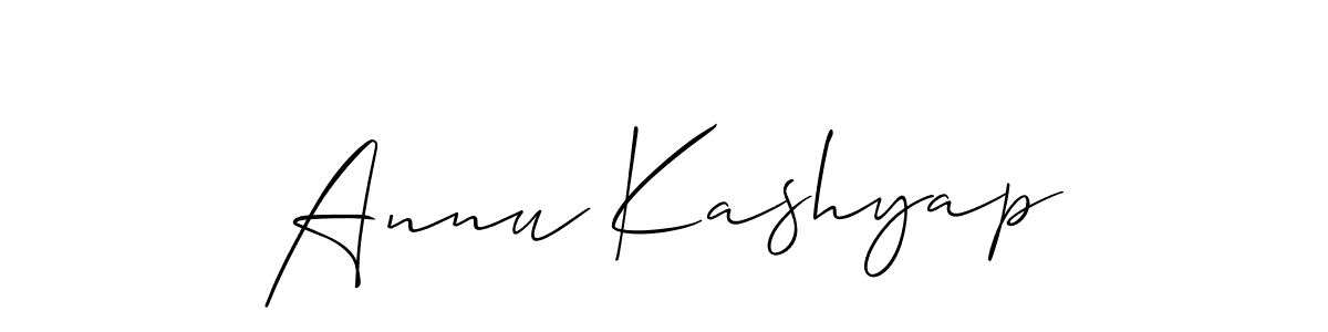 It looks lik you need a new signature style for name Annu Kashyap. Design unique handwritten (Allison_Script) signature with our free signature maker in just a few clicks. Annu Kashyap signature style 2 images and pictures png