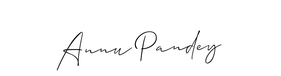 Create a beautiful signature design for name Annu Pandey. With this signature (Allison_Script) fonts, you can make a handwritten signature for free. Annu Pandey signature style 2 images and pictures png