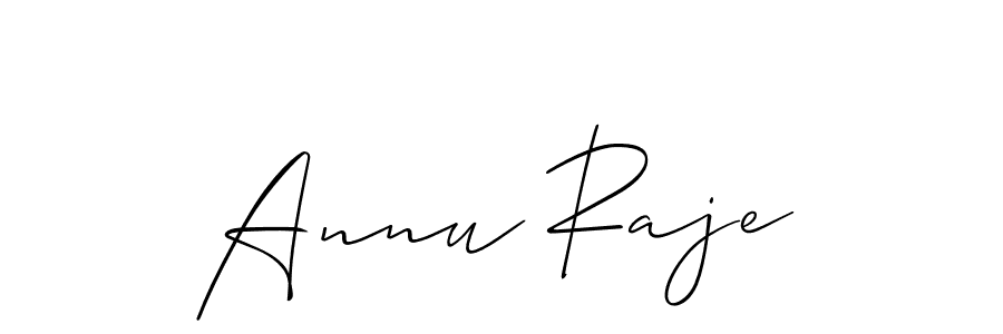 How to make Annu Raje name signature. Use Allison_Script style for creating short signs online. This is the latest handwritten sign. Annu Raje signature style 2 images and pictures png