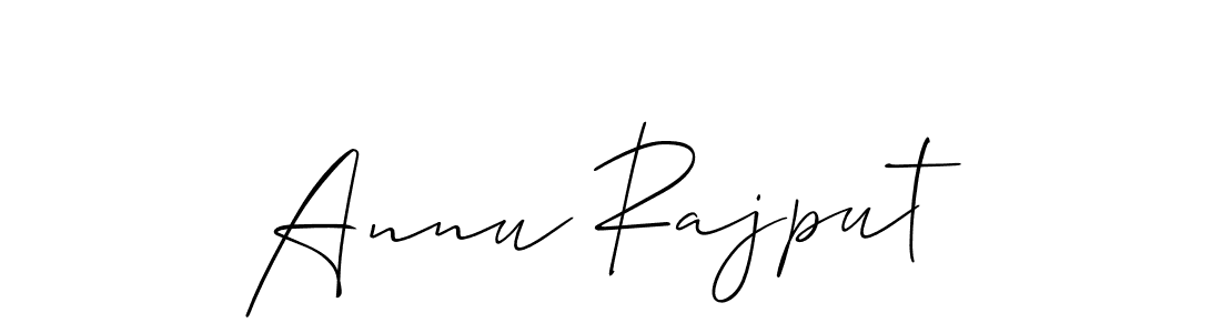 Design your own signature with our free online signature maker. With this signature software, you can create a handwritten (Allison_Script) signature for name Annu Rajput. Annu Rajput signature style 2 images and pictures png