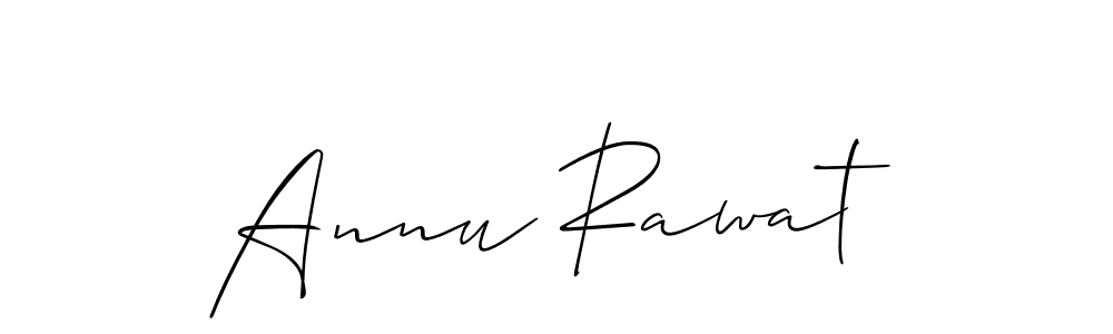 You should practise on your own different ways (Allison_Script) to write your name (Annu Rawat) in signature. don't let someone else do it for you. Annu Rawat signature style 2 images and pictures png