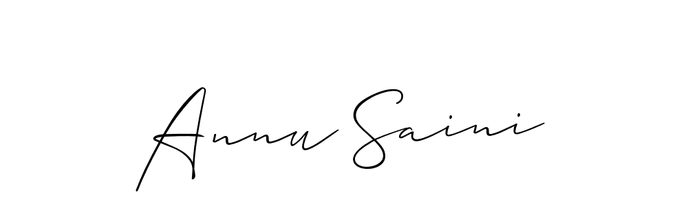 This is the best signature style for the Annu Saini name. Also you like these signature font (Allison_Script). Mix name signature. Annu Saini signature style 2 images and pictures png