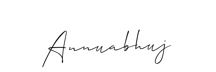 You should practise on your own different ways (Allison_Script) to write your name (Annuabhuj) in signature. don't let someone else do it for you. Annuabhuj signature style 2 images and pictures png