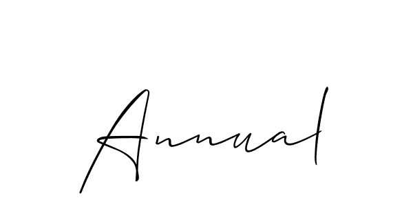 Use a signature maker to create a handwritten signature online. With this signature software, you can design (Allison_Script) your own signature for name Annual. Annual signature style 2 images and pictures png