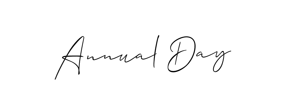 Use a signature maker to create a handwritten signature online. With this signature software, you can design (Allison_Script) your own signature for name Annual Day. Annual Day signature style 2 images and pictures png