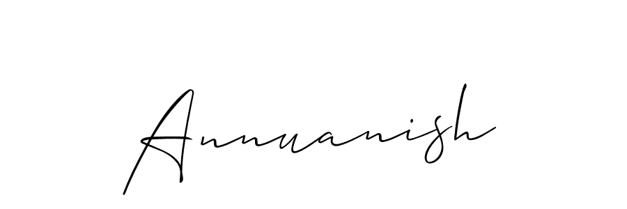 Make a beautiful signature design for name Annuanish. With this signature (Allison_Script) style, you can create a handwritten signature for free. Annuanish signature style 2 images and pictures png