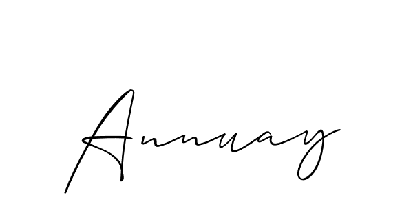 Design your own signature with our free online signature maker. With this signature software, you can create a handwritten (Allison_Script) signature for name Annuay. Annuay signature style 2 images and pictures png