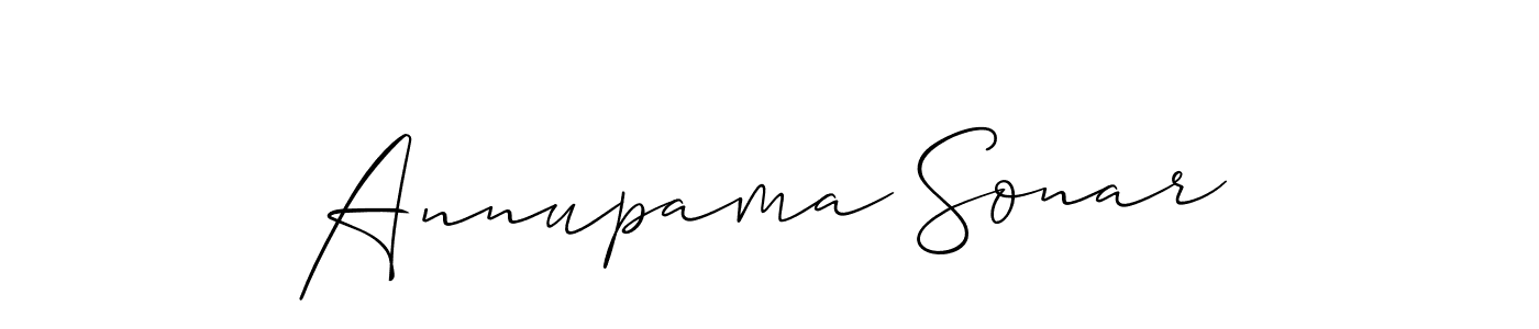 Annupama Sonar stylish signature style. Best Handwritten Sign (Allison_Script) for my name. Handwritten Signature Collection Ideas for my name Annupama Sonar. Annupama Sonar signature style 2 images and pictures png