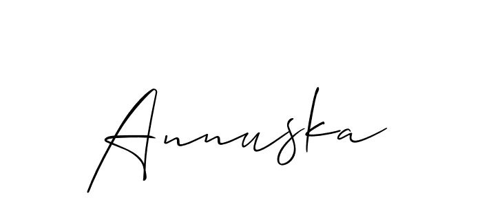 How to make Annuska signature? Allison_Script is a professional autograph style. Create handwritten signature for Annuska name. Annuska signature style 2 images and pictures png