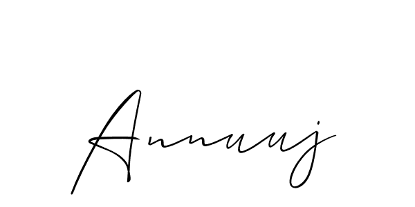 It looks lik you need a new signature style for name Annuuj. Design unique handwritten (Allison_Script) signature with our free signature maker in just a few clicks. Annuuj signature style 2 images and pictures png