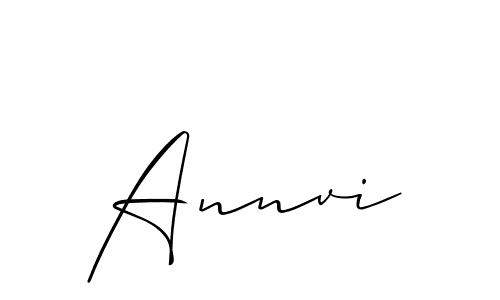 Allison_Script is a professional signature style that is perfect for those who want to add a touch of class to their signature. It is also a great choice for those who want to make their signature more unique. Get Annvi name to fancy signature for free. Annvi signature style 2 images and pictures png