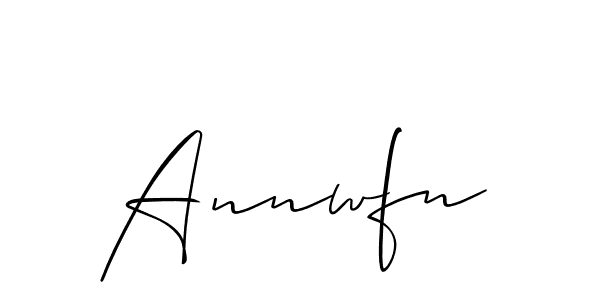 Create a beautiful signature design for name Annwfn. With this signature (Allison_Script) fonts, you can make a handwritten signature for free. Annwfn signature style 2 images and pictures png