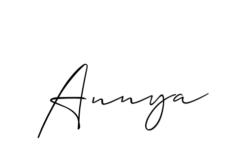 Design your own signature with our free online signature maker. With this signature software, you can create a handwritten (Allison_Script) signature for name Annya. Annya signature style 2 images and pictures png