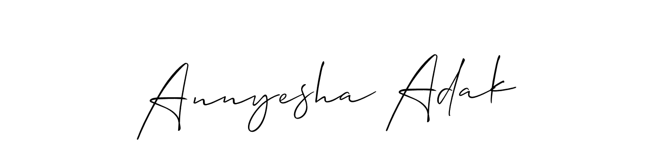 Make a beautiful signature design for name Annyesha Adak. Use this online signature maker to create a handwritten signature for free. Annyesha Adak signature style 2 images and pictures png