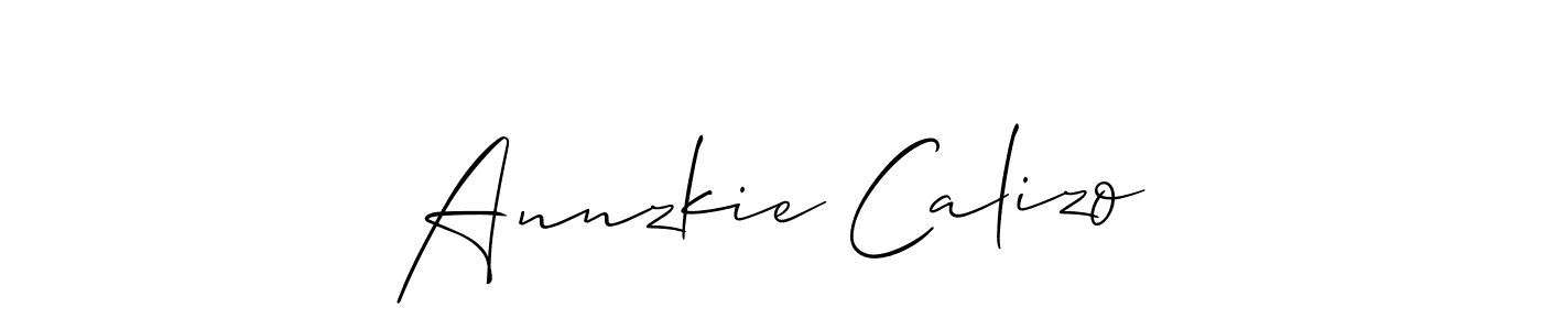 Also we have Annzkie Calizo name is the best signature style. Create professional handwritten signature collection using Allison_Script autograph style. Annzkie Calizo signature style 2 images and pictures png