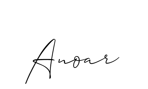 Anoar stylish signature style. Best Handwritten Sign (Allison_Script) for my name. Handwritten Signature Collection Ideas for my name Anoar. Anoar signature style 2 images and pictures png