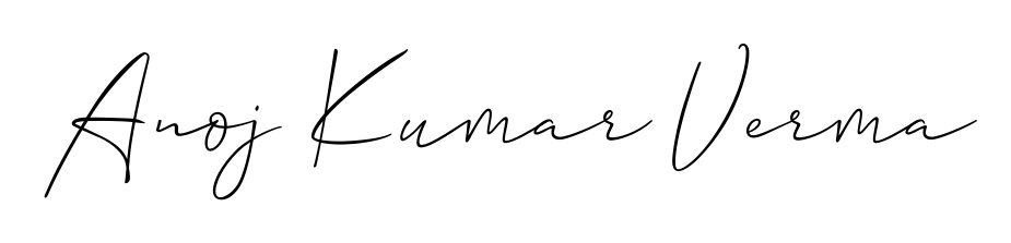 Try this chic Anoj Kumar Verma handwritten sign style. Using Allison_Script font elements, it gives your name a sleek, memorable identity. Anoj Kumar Verma signature style 2 images and pictures png