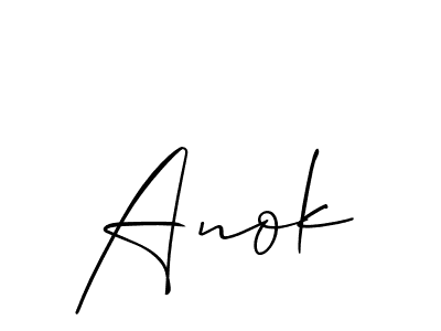 The best way (Allison_Script) to make a short signature is to pick only two or three words in your name. The name Anok include a total of six letters. For converting this name. Anok signature style 2 images and pictures png