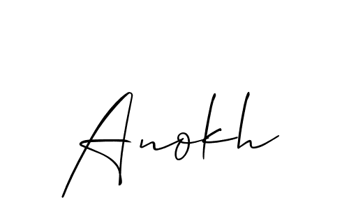 Allison_Script is a professional signature style that is perfect for those who want to add a touch of class to their signature. It is also a great choice for those who want to make their signature more unique. Get Anokh name to fancy signature for free. Anokh signature style 2 images and pictures png