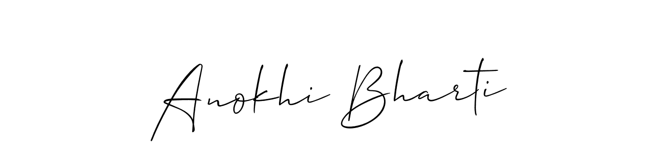How to make Anokhi Bharti signature? Allison_Script is a professional autograph style. Create handwritten signature for Anokhi Bharti name. Anokhi Bharti signature style 2 images and pictures png