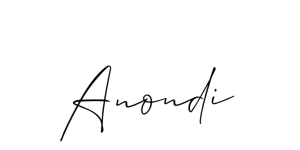 How to make Anondi name signature. Use Allison_Script style for creating short signs online. This is the latest handwritten sign. Anondi signature style 2 images and pictures png
