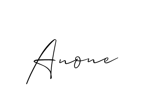 Design your own signature with our free online signature maker. With this signature software, you can create a handwritten (Allison_Script) signature for name Anone. Anone signature style 2 images and pictures png