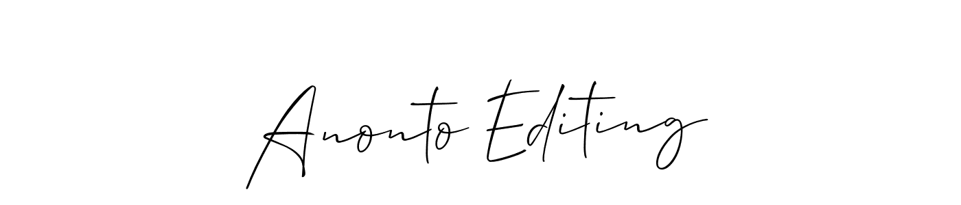 Similarly Allison_Script is the best handwritten signature design. Signature creator online .You can use it as an online autograph creator for name Anonto Editing. Anonto Editing signature style 2 images and pictures png