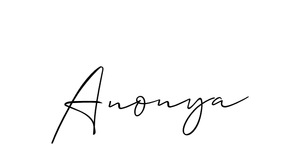 Design your own signature with our free online signature maker. With this signature software, you can create a handwritten (Allison_Script) signature for name Anonya. Anonya signature style 2 images and pictures png