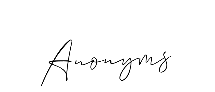 Also we have Anonyms name is the best signature style. Create professional handwritten signature collection using Allison_Script autograph style. Anonyms signature style 2 images and pictures png