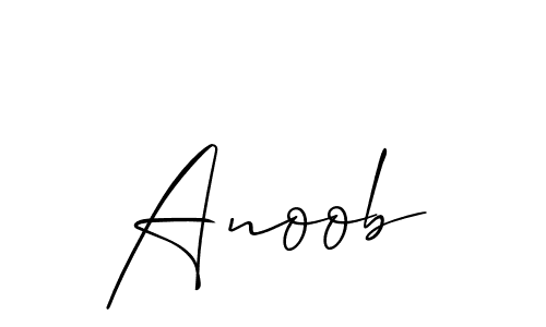 Design your own signature with our free online signature maker. With this signature software, you can create a handwritten (Allison_Script) signature for name Anoob. Anoob signature style 2 images and pictures png