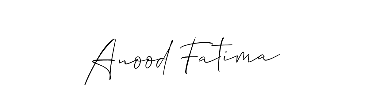 Create a beautiful signature design for name Anood Fatima. With this signature (Allison_Script) fonts, you can make a handwritten signature for free. Anood Fatima signature style 2 images and pictures png