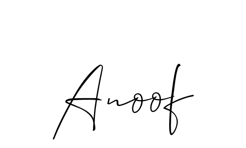 How to make Anoof signature? Allison_Script is a professional autograph style. Create handwritten signature for Anoof name. Anoof signature style 2 images and pictures png