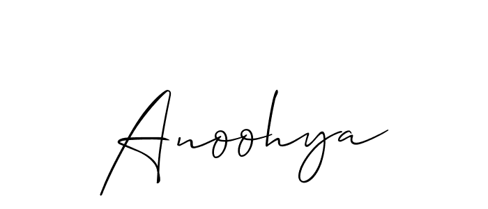 How to Draw Anoohya signature style? Allison_Script is a latest design signature styles for name Anoohya. Anoohya signature style 2 images and pictures png