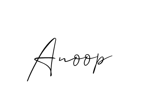 Create a beautiful signature design for name Anoop. With this signature (Allison_Script) fonts, you can make a handwritten signature for free. Anoop signature style 2 images and pictures png