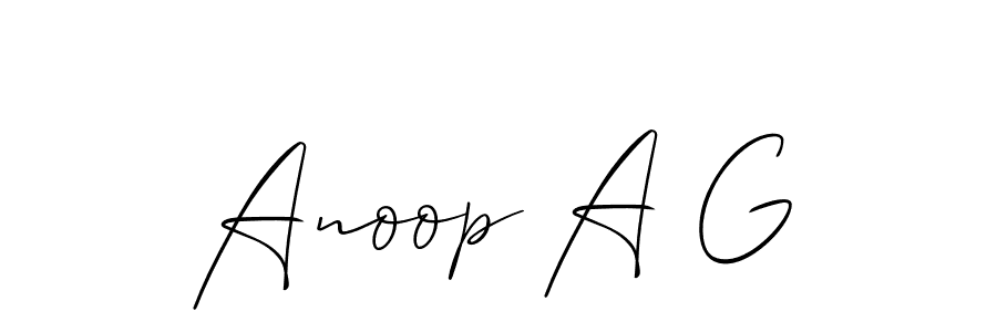 Also You can easily find your signature by using the search form. We will create Anoop A G name handwritten signature images for you free of cost using Allison_Script sign style. Anoop A G signature style 2 images and pictures png