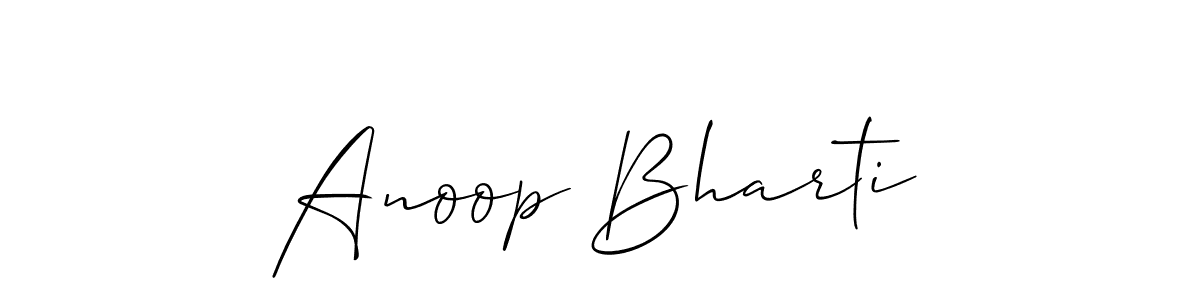 How to make Anoop Bharti name signature. Use Allison_Script style for creating short signs online. This is the latest handwritten sign. Anoop Bharti signature style 2 images and pictures png