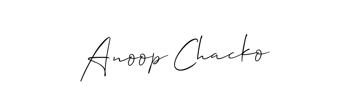 You should practise on your own different ways (Allison_Script) to write your name (Anoop Chacko) in signature. don't let someone else do it for you. Anoop Chacko signature style 2 images and pictures png