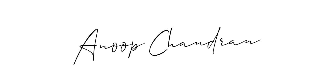 How to make Anoop Chandran name signature. Use Allison_Script style for creating short signs online. This is the latest handwritten sign. Anoop Chandran signature style 2 images and pictures png