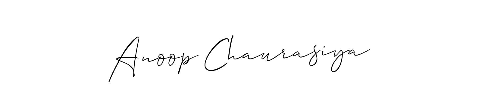 Design your own signature with our free online signature maker. With this signature software, you can create a handwritten (Allison_Script) signature for name Anoop Chaurasiya. Anoop Chaurasiya signature style 2 images and pictures png