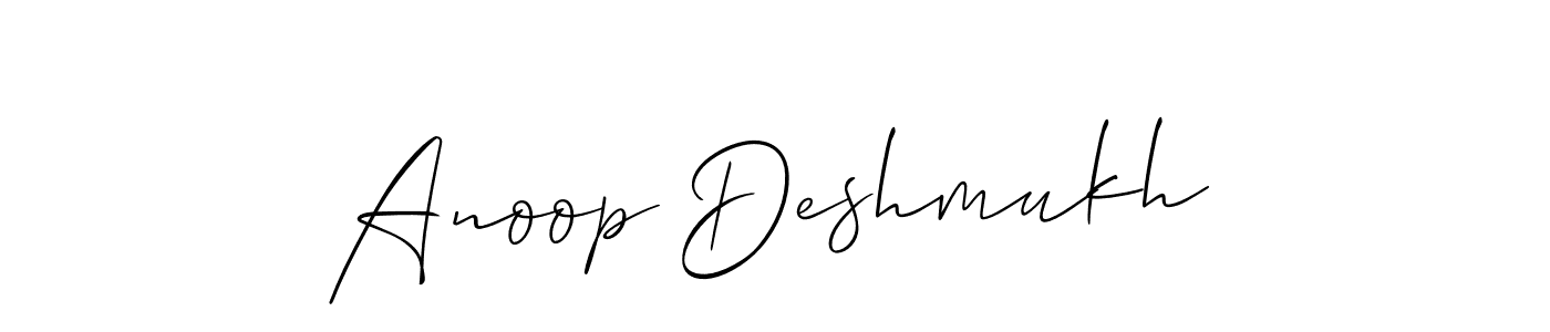 Also we have Anoop Deshmukh name is the best signature style. Create professional handwritten signature collection using Allison_Script autograph style. Anoop Deshmukh signature style 2 images and pictures png