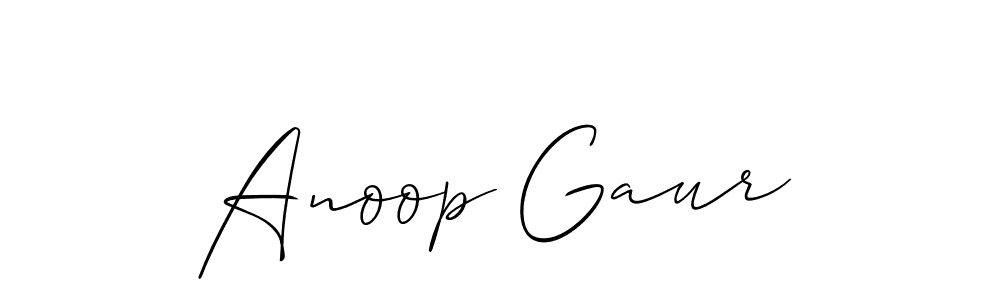 It looks lik you need a new signature style for name Anoop Gaur. Design unique handwritten (Allison_Script) signature with our free signature maker in just a few clicks. Anoop Gaur signature style 2 images and pictures png