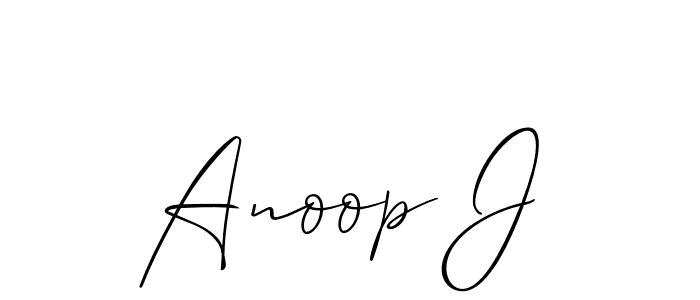 How to Draw Anoop J signature style? Allison_Script is a latest design signature styles for name Anoop J. Anoop J signature style 2 images and pictures png