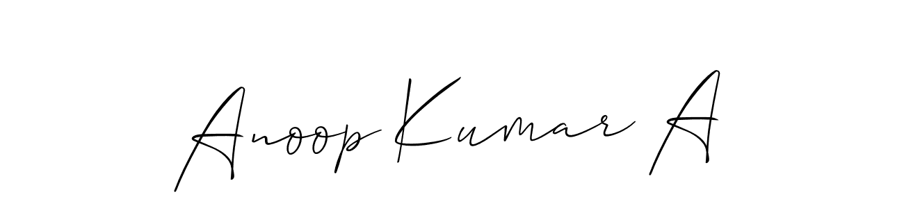 Create a beautiful signature design for name Anoop Kumar A. With this signature (Allison_Script) fonts, you can make a handwritten signature for free. Anoop Kumar A signature style 2 images and pictures png